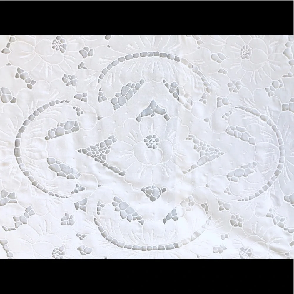 3 Battenburg lace Victorian 2 Standard shams 1 European Square 100% White cotton